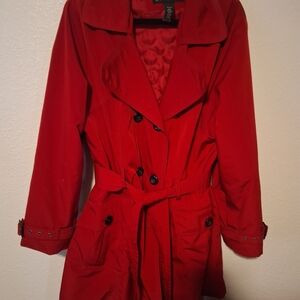 Lane Bryant Vibrant Red Trench Coat